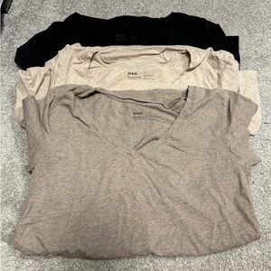 3 Pact Organic Cotton V-Neck Ruched Maternity Tee Shirts